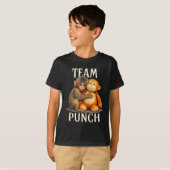 T-shirt Équipe poing design mignon singe et ours (Devant entier)