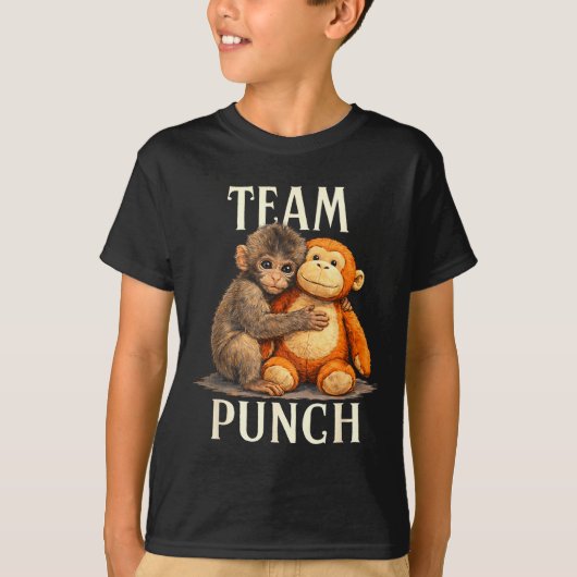 T-shirt Équipe poing design mignon singe et ours (Devant)