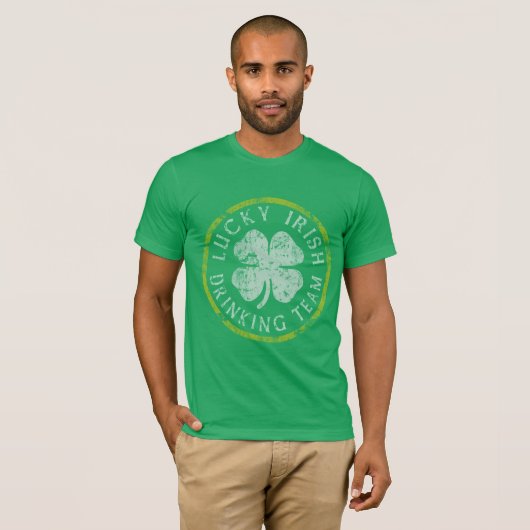 T-shirt Équipe potable irlandaise chanceuse (Devant entier)
