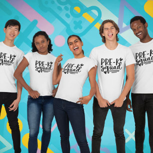 T-shirt Équipe pré-K avec le nom de l'enseignant à l'arriè