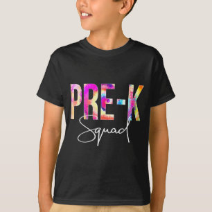 T-shirt Équipe pré-maternelle teinture nouée femmes retour