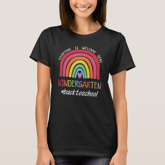 T-shirt Équipe Rainbow Kindergarten Squad Hello Kinder Ens (Devant)