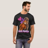 T-shirt Équipe Rétro de Bébé Singe Mignon Punch (Devant entier)
