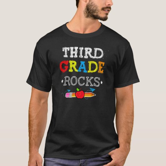 T-shirt Équipe Rocks de 3e année Enseignant de 3e année (Devant)