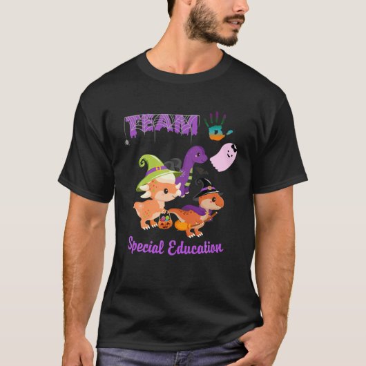 T-shirt Équipe SPED Dinosaur Halloween Sorcière SPED Squad (Devant)