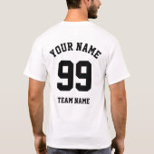 T-shirt Équipe sportive personnalisée Jersey noir Numéro e (Dos)