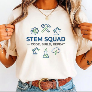 T-shirt Équipe STEM Code Construire Répéter pour les «Futu