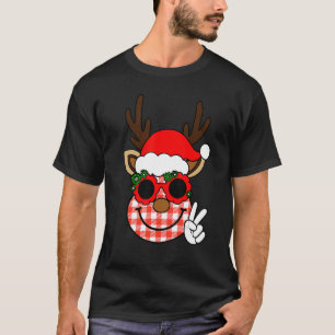 T-shirt Équipe super du visage de rennes de Noël Père Noël