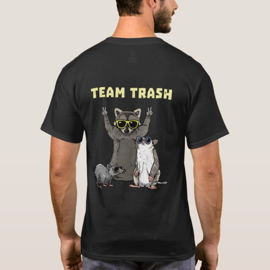 T-shirt Équipe Trash Opossum Raccoon Rat Animaux Garbage G (Dos)