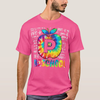 T-shirt Équipe Typographie Préscolaire Tie Dye Retour À L'