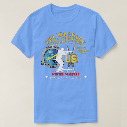 T-shirt Équipe USAF de contrôle de combat Ski Warfare Ski  (Design devant)