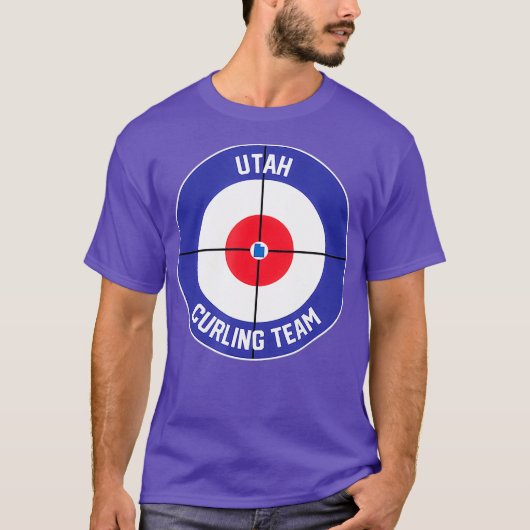 T-shirt Équipe Utah de curling Sweep Rock UT State Outline (Devant)