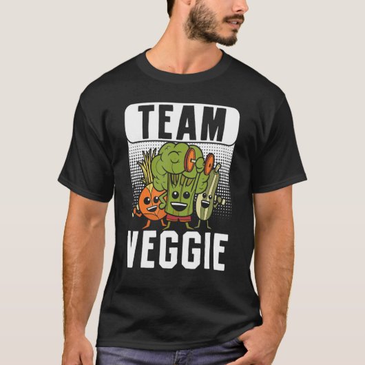 T-shirt Équipe Veggie Vegetarian Vegetables Base de Plante (Devant)