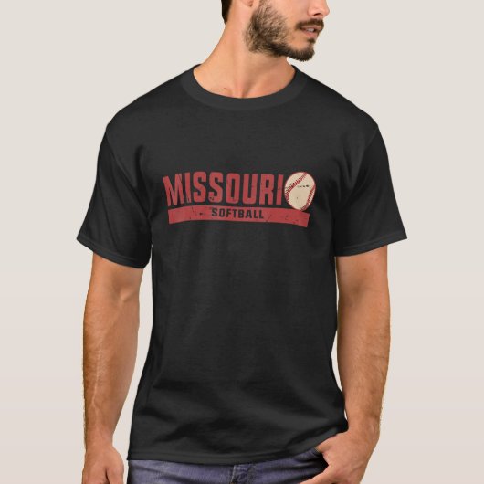 T-shirt Équipe Vintage de softball du Missouri (Devant)