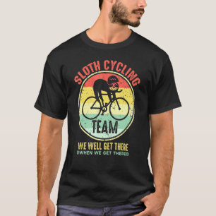 T-shirt Équipe Vintage Rétro De Vélo De Fente Lazy Sloth S