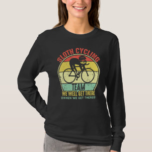 T-shirt Équipe Vintage Rétro De Vélo De Fente Lazy Sloth S