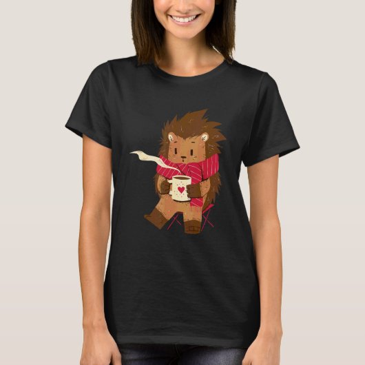 T-shirt Équipée de camping de hérisson de coco chaud de ro (Devant)