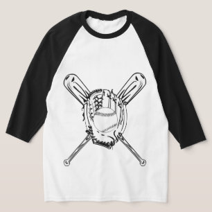 T-shirt Équipement de baseball Batte Gant de balle