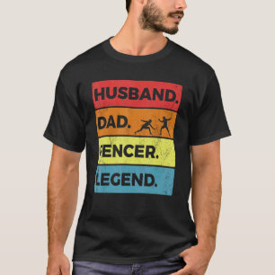 T-shirt Équipement de clôture Mari Vintage Papa Fencer Lég
