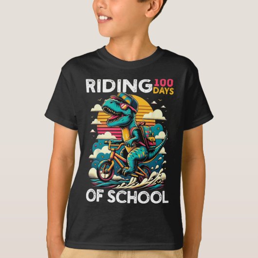 T-shirt Équitation 100 Jours D'École Vélo À Vélo Rider Di (Devant)