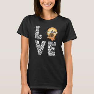 T-shirt Équitation Amour de coucher de soleil Cavalier Che