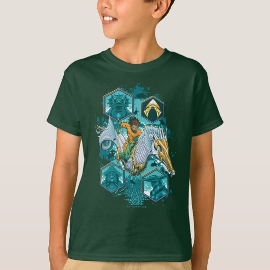 T-shirt Équitation Aquaman À Cheval Dans Les Royaumes (Devant)