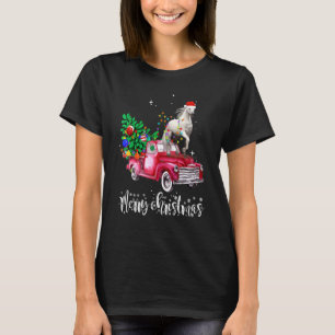 T-shirt Équitation Camion Rouge Noël Joyeux Noël