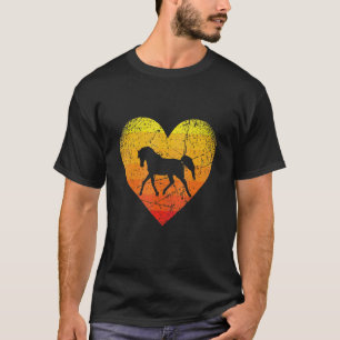T-shirt équitation cœur vintage rétro