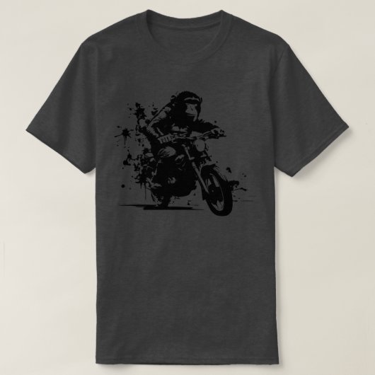 T-shirt équitation de singe sur la moto (Design devant)