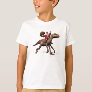 T-shirt Équitation du père noël sur Deinonychus