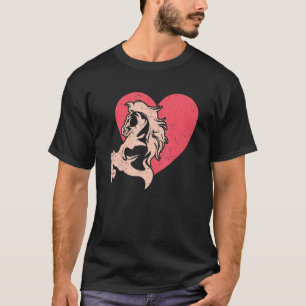 T-shirt Équitation équitation Equestre Coeur Cheval