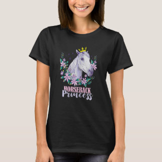 T-shirt Équitation équitation Horseback Princesse Couronne