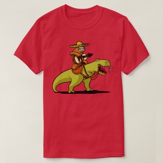 T-shirt équitation mexicaine TRex Dinosaur (Design devant)