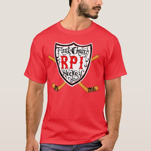 T-shirt ęr Église d'hockey de RPI (Devant)