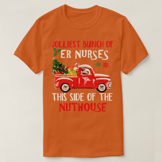 T-shirt ER infirmière Camion rouge Joyeux Chandail de Noël (Design devant)