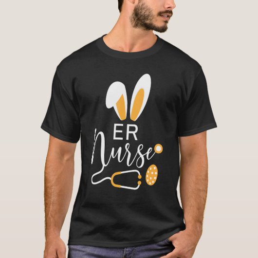 T-shirt Er Nurse Bunny Stethoscope Scrub Life Pâques Outfi (Devant)
