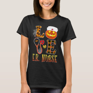 T-shirt ER Nurses Love Halloween Costume Stethoscope Leopa