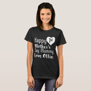 T-shirt ęr t heureux de fille d'ollie d'amour de maman de