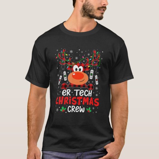 T-shirt ER Tech Christmas Crew Cute Reindeer Xmas Love Tec (Devant)