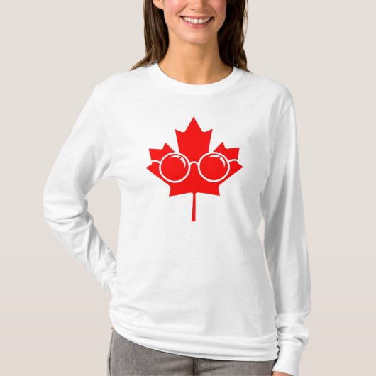 T-shirt Érable rouge du Canada plus des verres (Devant)