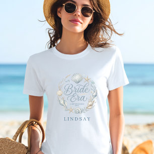 T-shirt Ère de mariée ! Élégante mariée côtière de plage C