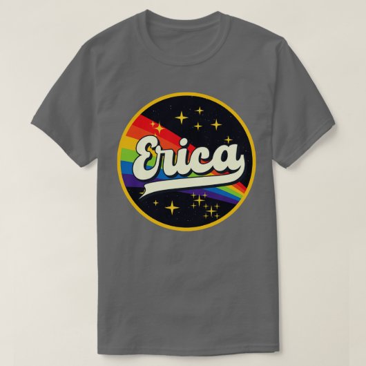 T-shirt Erica Rainbow Dans L'Espace Style Vintage (Design devant)