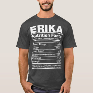 T-shirt Erika Nutrition Facts Erika Nom Anniversaire