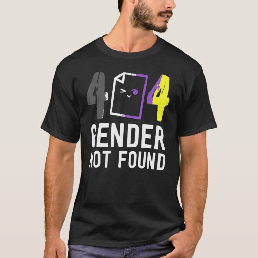 T-shirt Erreur 404 Genre Non Lgbt Fierté Trouvé Genre Non (Devant)