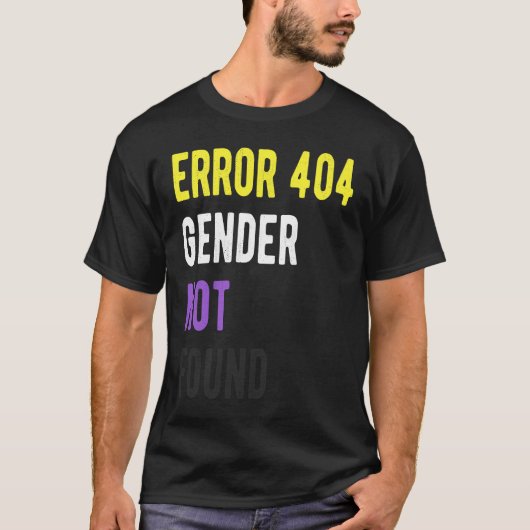 T-shirt Erreur 404 Genre Non Trouvé Indicateur De Fierté N (Devant)