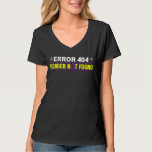 T-shirt Erreur 404 Genre Non Trouvé Indicateur Non Binaire