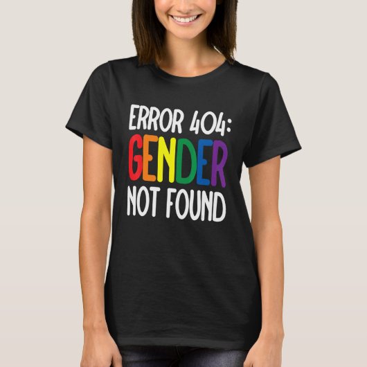 T-shirt Erreur Agender Non Binary Pride 404 Sexe Non Foun (Devant)