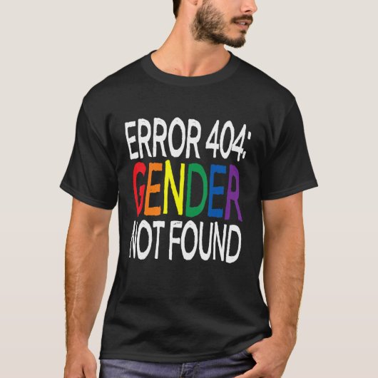 T-shirt Erreur Agender Non Binary Pride 404 Sexe Non Foun (Devant)