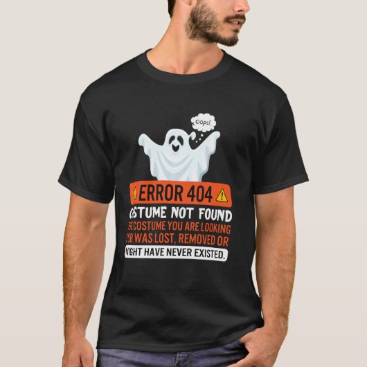 T-shirt Erreur d'Halloween 404 Costume introuvable Coding  (Devant)