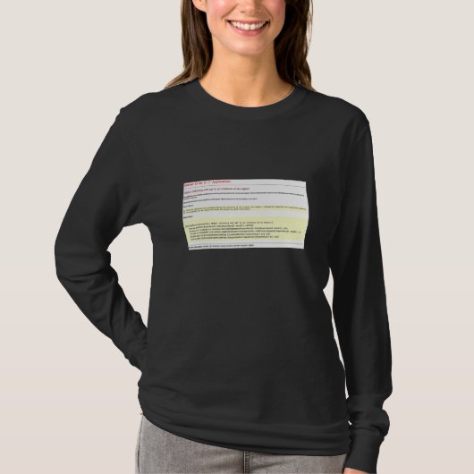 T-shirt Erreur d'objet non défini sur une instance d'objet (Devant)